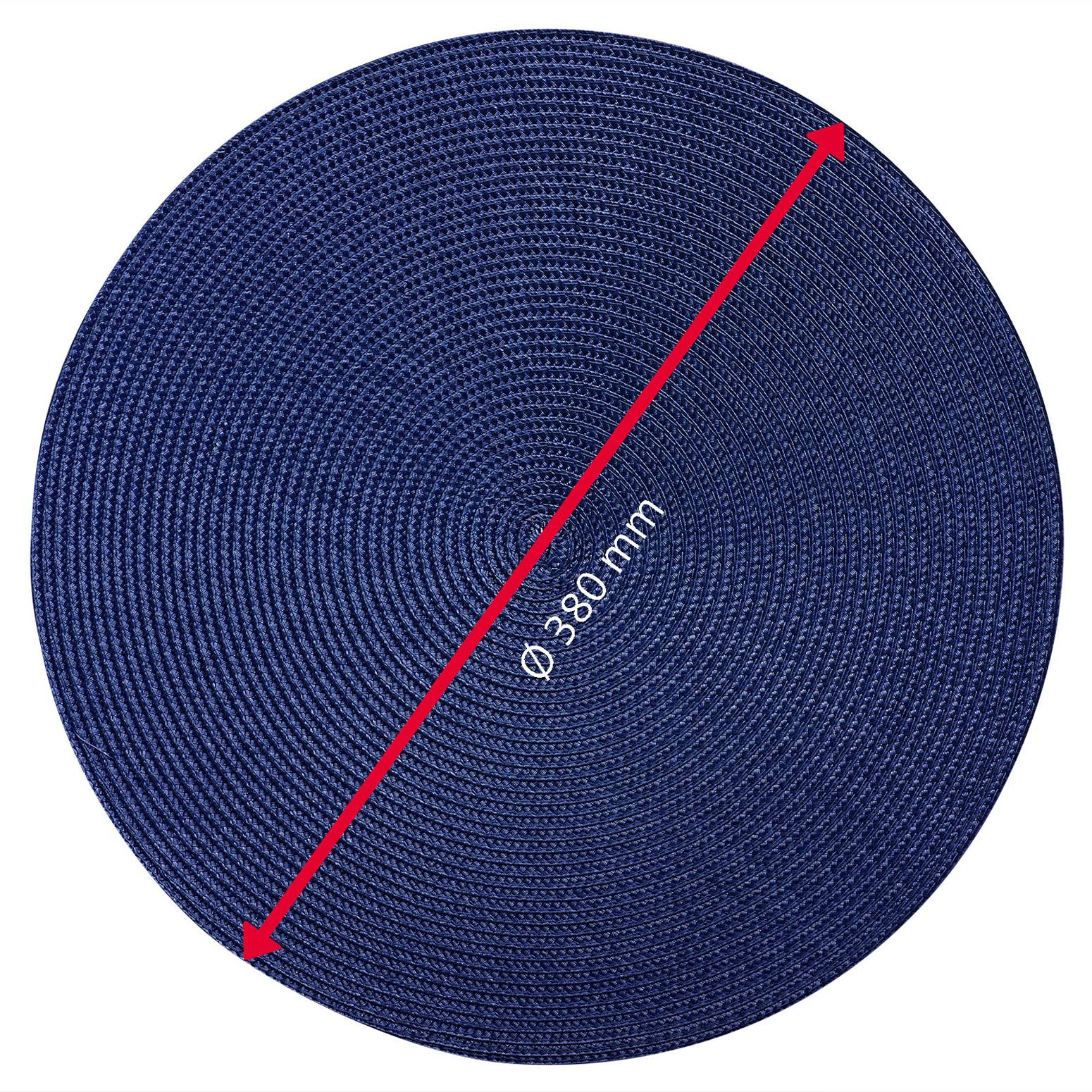westmark-circle-sets-de-table-ronds-38-cm-bleu-gris-lot-de-4-coton-polypropyl-ne image 4